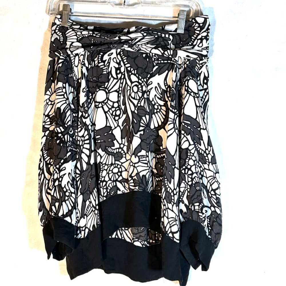 Michael Kors Shirt Top Blouse Floral Long Sleeve Black Large Boat Neck Formal - Picture 4 of 10